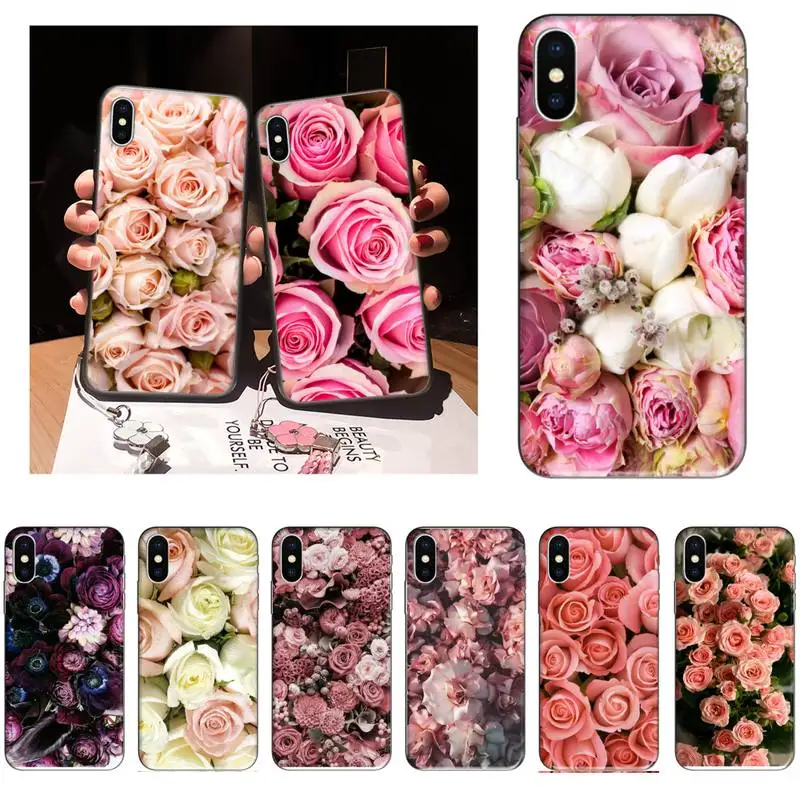 

Красивый чехол для телефона PXCHENG с розовыми розами для iPhone 12 Mini 11 Pro XS Max X XR 7 8 Plus