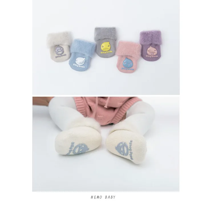 Wholesaels Thicken Baby Kids Socks Cute White Winter Soft Warm Socks for Children Boys Girls Thermal Floor Baby Socks Cotton
