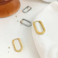 monlansher geometric oval rectangle hoop earrings metal titanium steel hoop earrings for women daily minimalist earrings jewelry