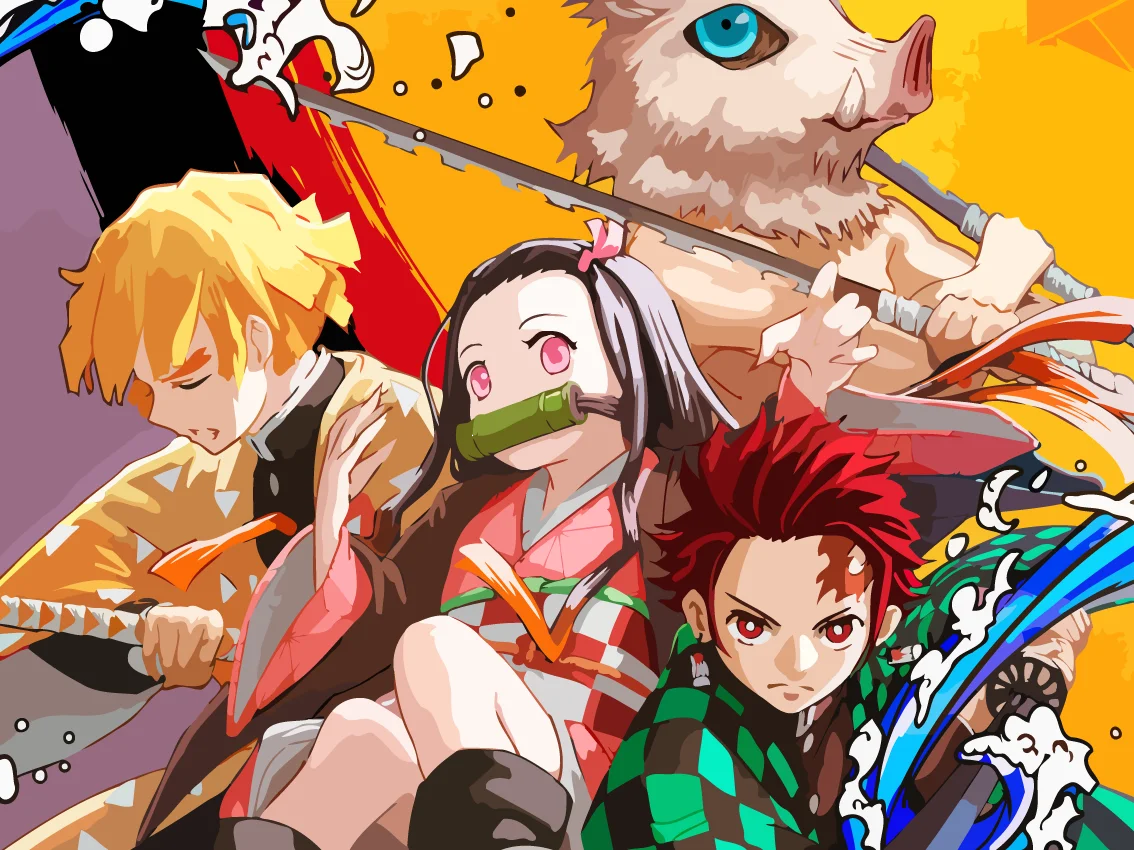 Аниме клинок рассекающий демонов персонажи имена и картинки