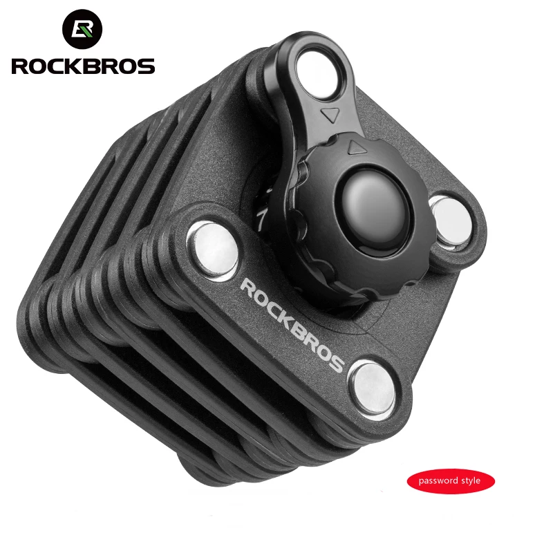 ROCKBROS национальный патент награда Велосипед Высокая безопасность дрель устойчивый замок Пароль ключ кража замок цилиндр замок 2 стиля - Цвет: password style black