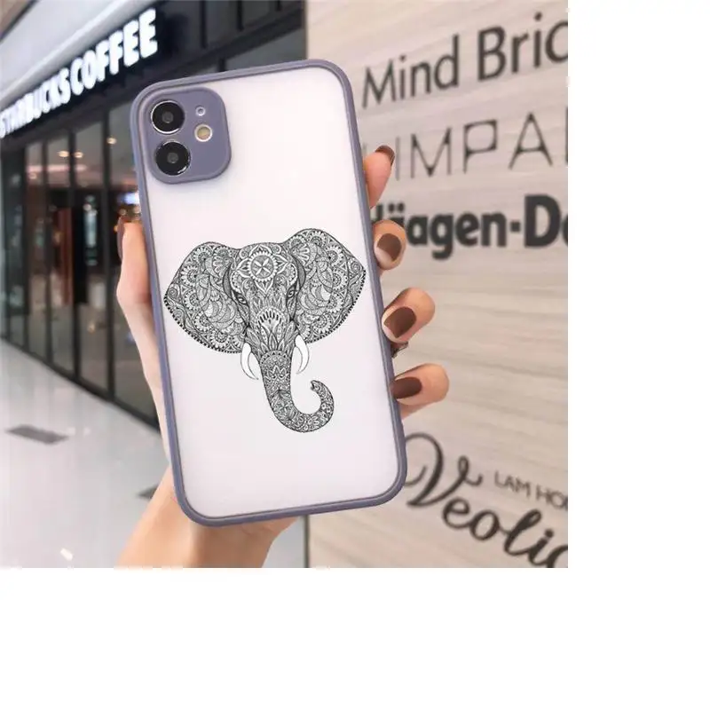

Animal elephant giraffe Phone Cases Matte Transparent for iPhone 7 8 11 12 s mini pro X XS XR MAX Plus cover funda