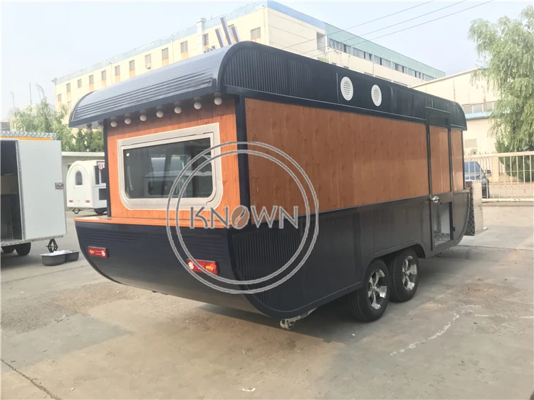 Коммерческие четыре колеса мобильных Еда корзина открытый корабль трейлер киоск
