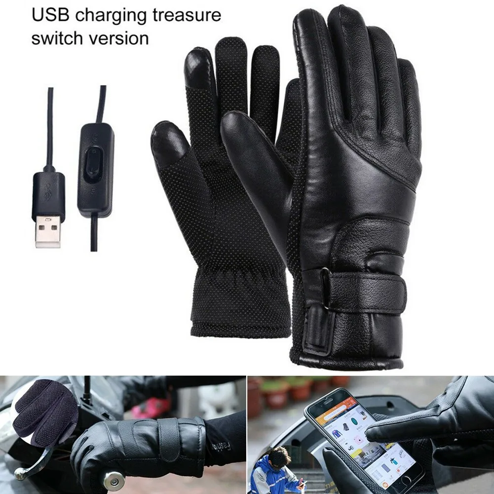 

Мотоциклетные гоночные зимние перчатки с подогревом USB высокотемпературные перчатки с подогревом Нескользящие резиновые перчатки с элект...
