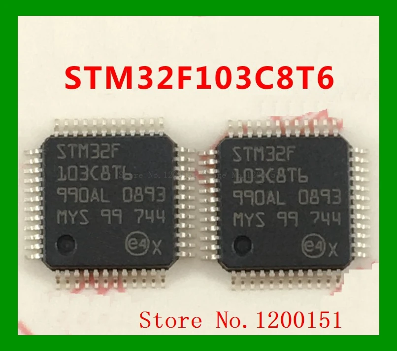 STM32F103C8T6 STM32F103C8 MCU 32BIT Cortex M3 64KB 20KB RAM 2X12 ADC LQFP48|Интегральные схемы| |