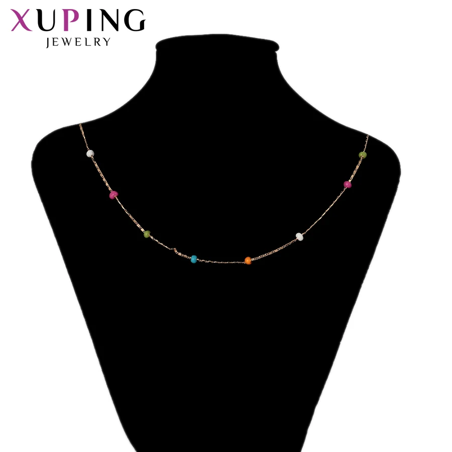 Xuping модное ювелирное изделие круглой формы позолоченные цепочки романтическое ожерелье для женщин Подарки на день Святого Валентина S215-46109