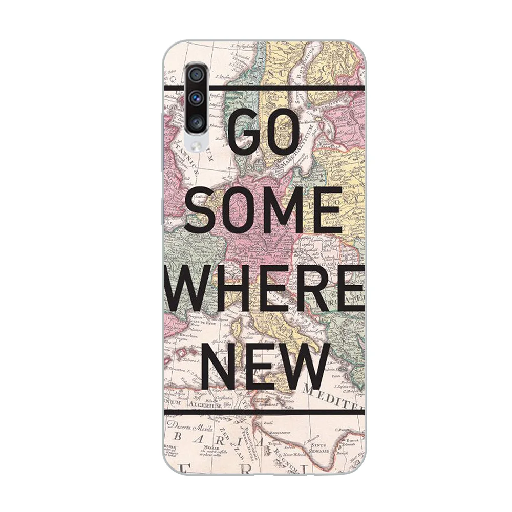 WM05748 Чехол для телефона ciciber для samsung Galaxy A50 A70 A80 A40 A30 A20 A60 A10 A20e, мягкий силиконовый чехол из ТПУ с картой мира, чехол для путешествий - Color: WM05748