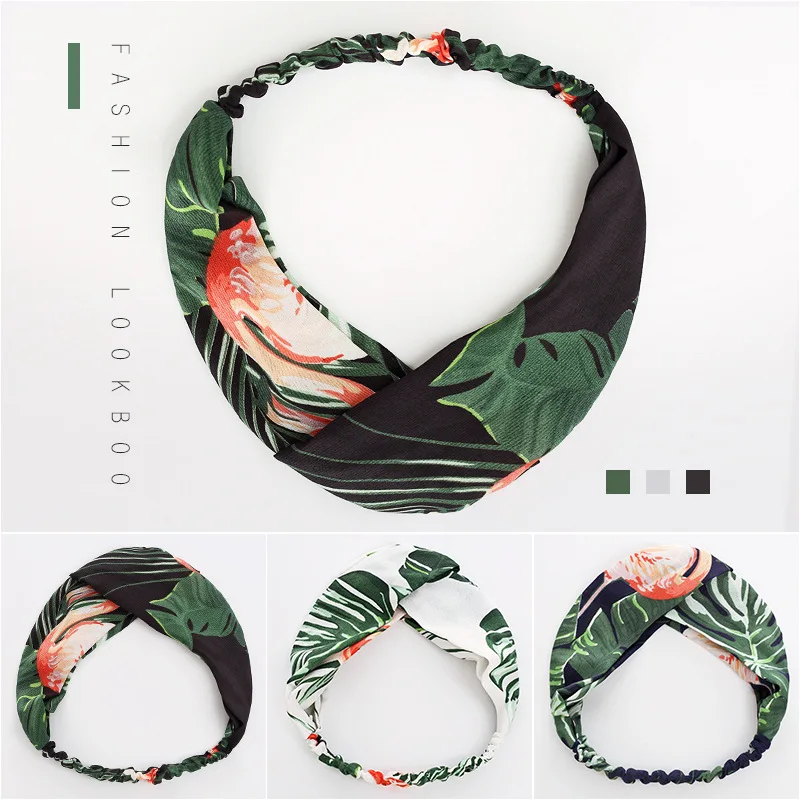 

Fashion Floral Print Knot Women Headband Vintage Hairband Girls Headwear