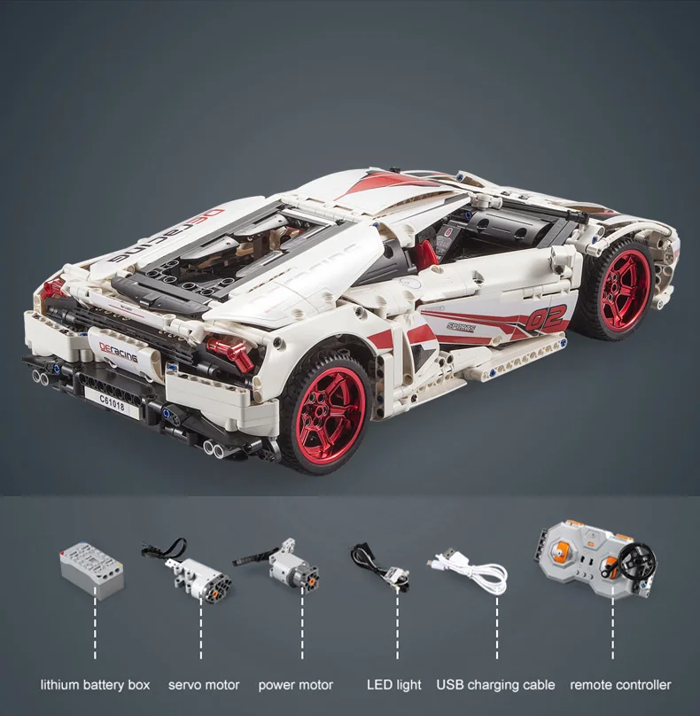 MOC Technic RC автомобиль Lamborghinis Huracan LP610 Супер гоночный пульт дистанционного управления автомобиля строительные блоки кирпичи Детские модели игрушки