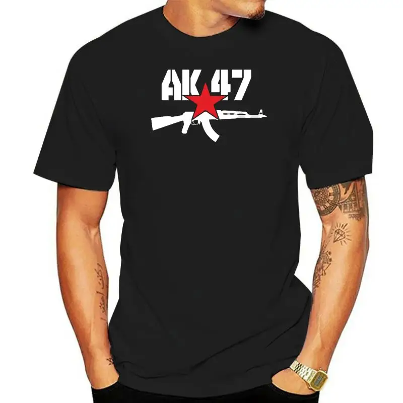 

New Fashion Men Short Sleeve AK-47 Kalaschnikow AK47 T Shirt Russland S-3XL Basic Tops