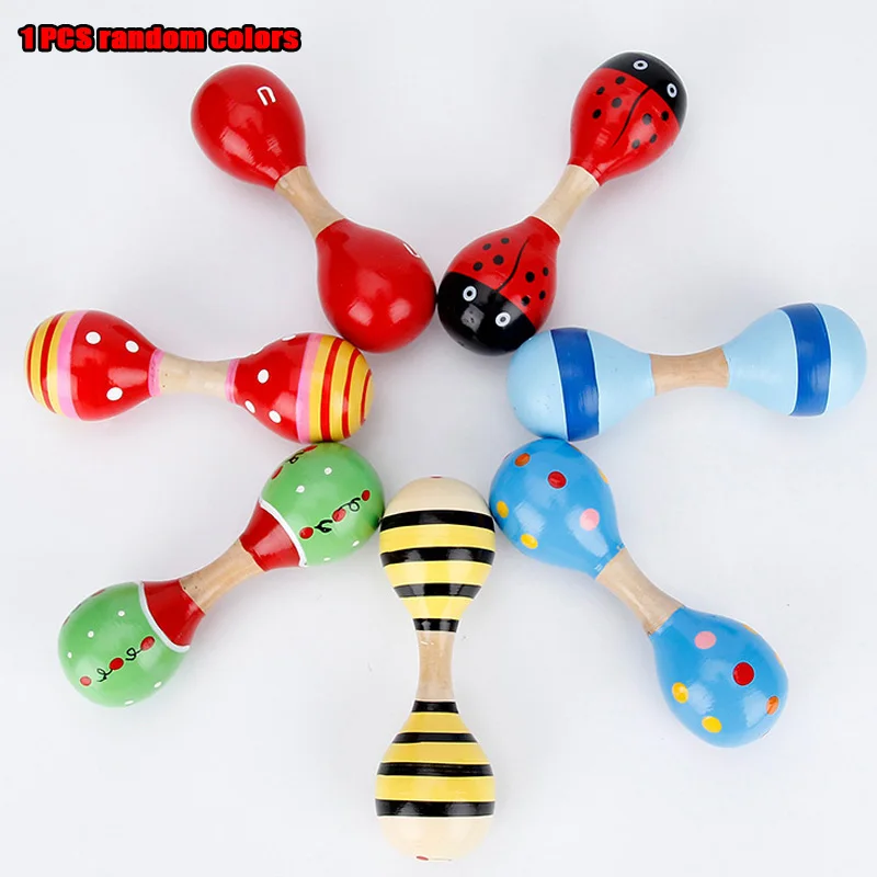 

Infant Toddlers Wood Sand Hammer Baby Toy Wooden Maraca Rattles Kid Musical Party Favor Child Baby Shaker Toy Dropshipping 2020