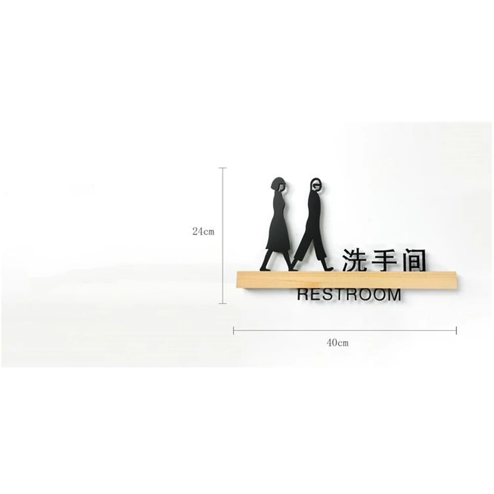 Customized Creative Toilet Door Plate Bathroom Signage Service Indicator Guide Icon Men And Women Logo Personality High End Sign | Дом и сад