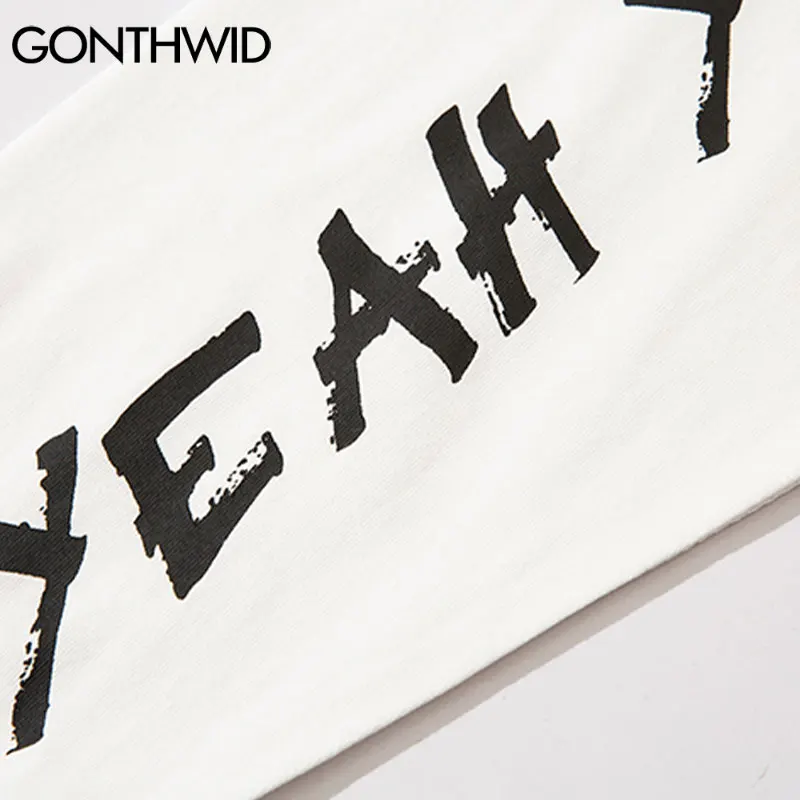 

GONTHWID Tees Shirts Streetwear Hip Hop Creative Portrait Print Punk Rock Gothic Tshirts Harajuku Fashion Loose Long Sleeve Tops