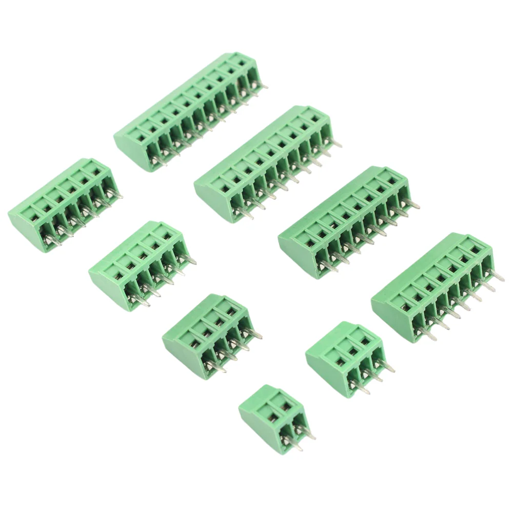 5 шт. 2 54 мм 0 1 "шаг 2P 3P 4P 5P 6P 7P 8P 9P 10 P PCB винтовая Клеммная колодка соединитель