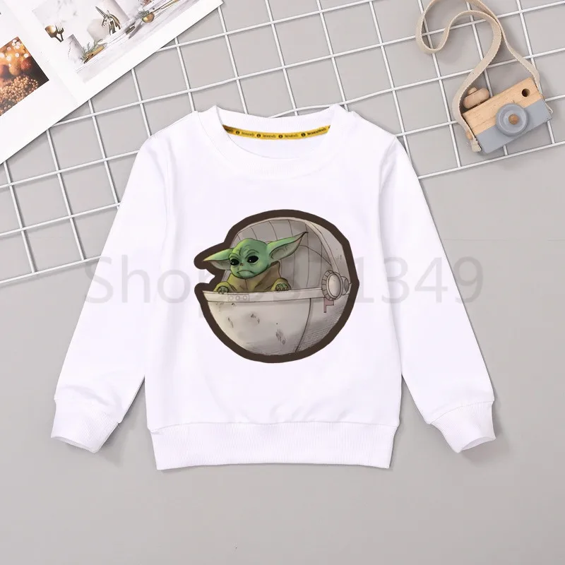Милые детские толстовки с капюшоном принтом Звездные войны йода мандалориан
