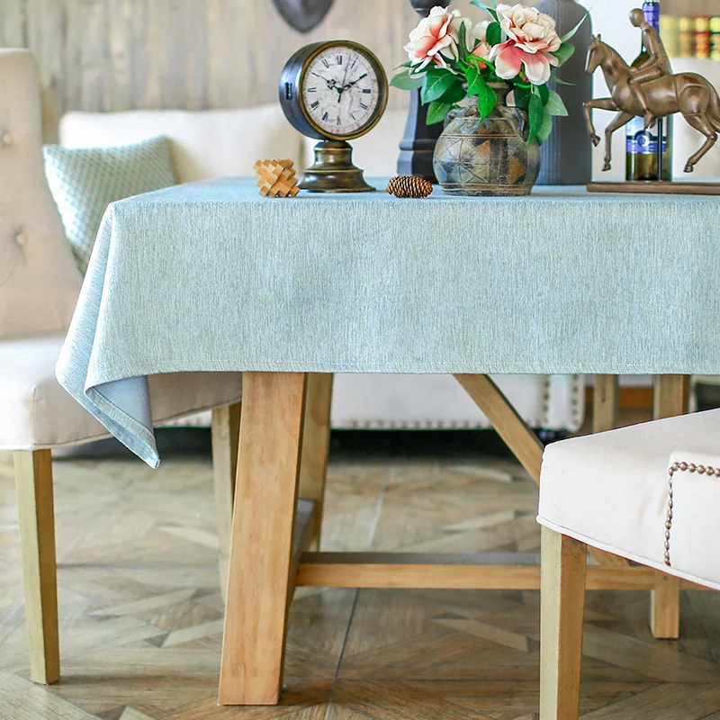 Nordic Стиль класса люкс Скатерти кисточкой сплошной Цвет с большим голубым