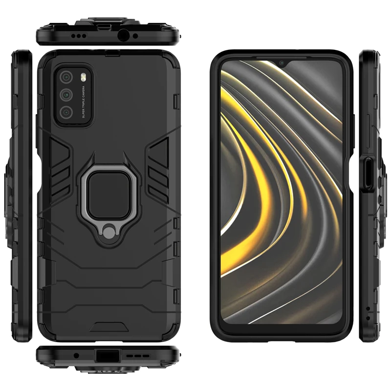 for xiaomi poco m3 case armor magnetic suction stand full edge cover for xiaomi poco x3 f3 m3 pro 5g case for xiaomi poco m4 pro free global shipping
