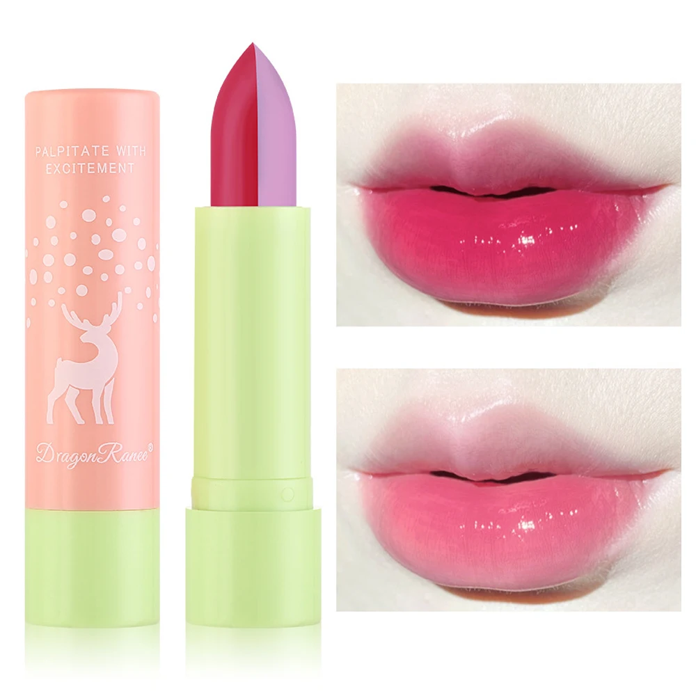 

Temperature Change Color Lipstick Stitching Macaron Color Lip Balm Moisturizing Lips Makeup Waterproof Shimmer Nude Lipstick