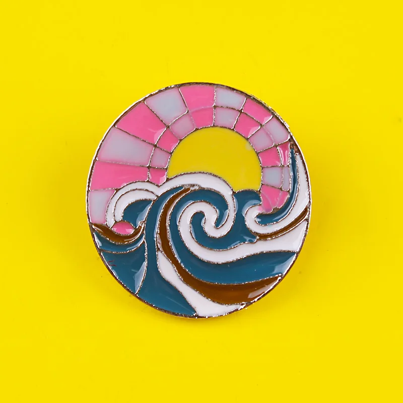 В путешествие! Круглые значки для одежды на рюкзак с изображением серфинга гор