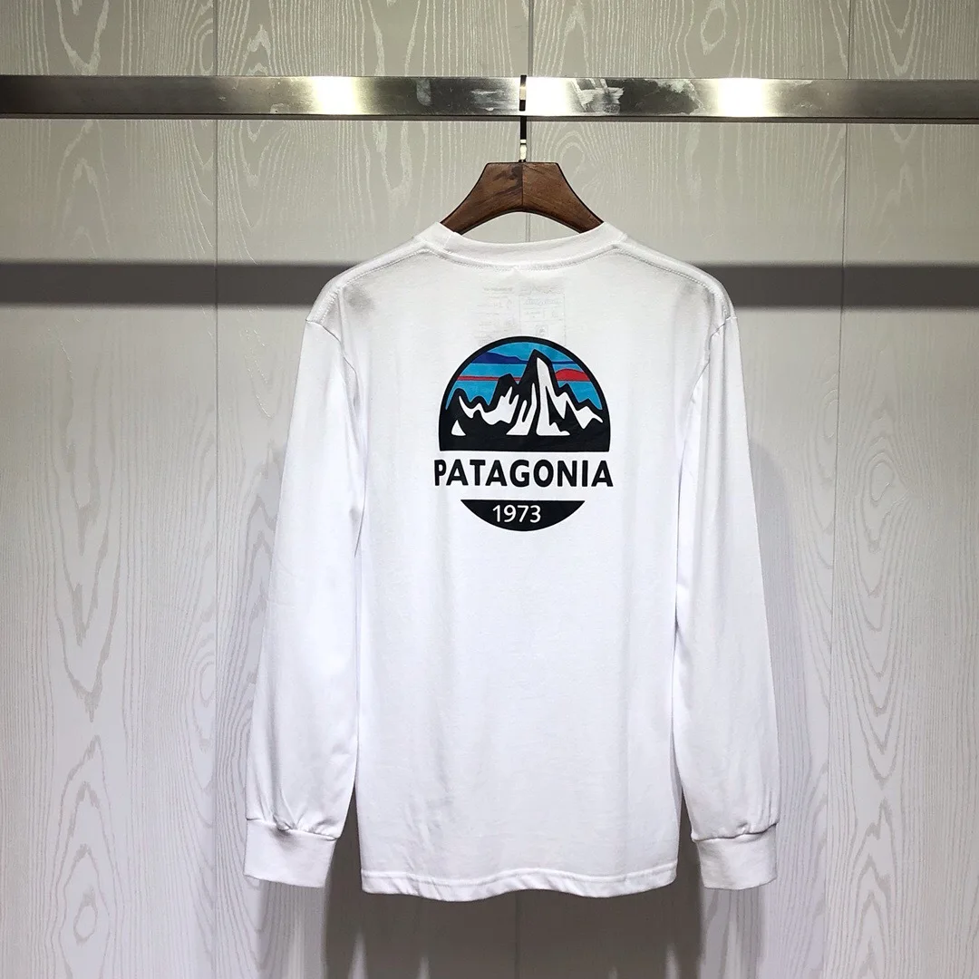 

2021 Trendy Brand New Long-Sleeved Shirt Men's and Women's Pullover Printed Snow Mountain Pocket Sweatshirt