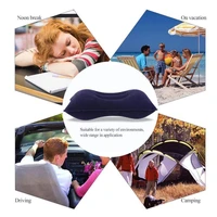 outdoor portable folding inflatable pillow double sided flocking mini pillow for camping travel hiking kamp office plane k8m7
