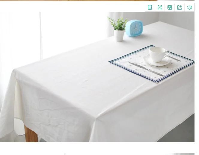 Белая Льняная Скатерть прямоугольная однотонная Пыленепроницаемая скатерть для