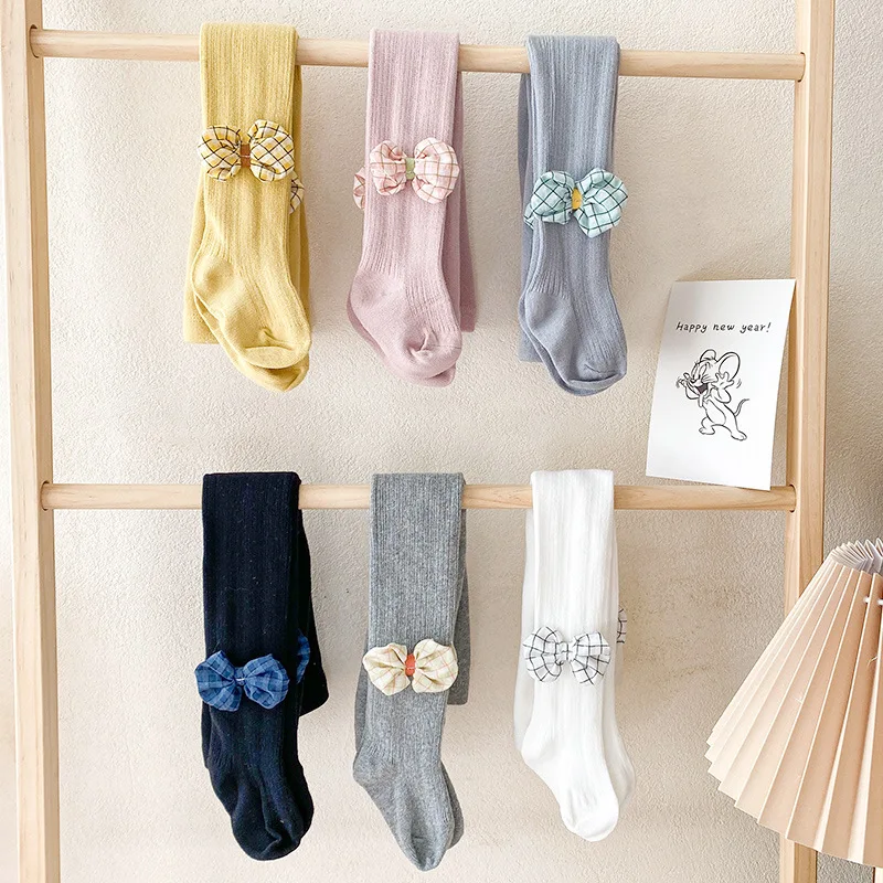 

Baby Child Cotton Pantyhose Girls New Cute Butterfly Lattice Knot Pantyhose Newborn Fasgion Keep Warm Dance Socks Shoes Acces