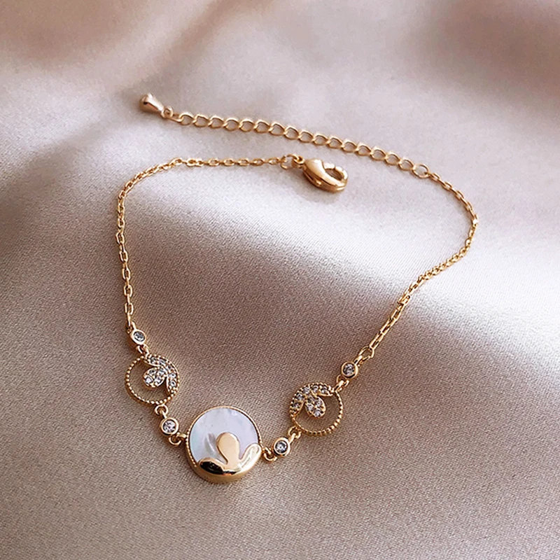 

Trendy Exquisite Wave Flowers Charm Bracelets for Women Top Designer Creativity Luxury Jewelry High Quality AAA Zircon Party