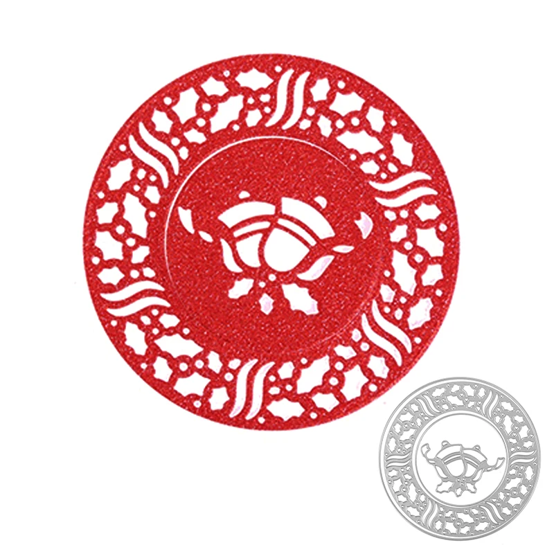 

Round Frame Christmas Bells Metal Cutting Mold Scrapbook Craft Mold Template Embossing Paper Mold Making New
