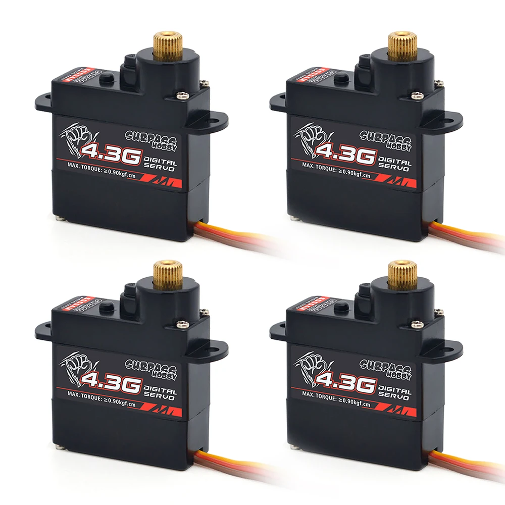 

New 4pcs/lot Surpass Hobby Airplane Digital Servo 4.3g Micro Metal Gear Mini Servo for RC Aircraft Fixed-wing Helicopter