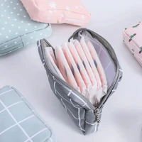 women girl sanitary pad organizer holder napkin towel makeup travel bags storage case pouch diaper purse cosmetic zipper