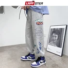 Брюки LAPPSTER мужские с широкими штанинами, мешковатые винтажные повседневные Джоггеры в стиле Харадзюку, модные джоггеры, черные, 2022