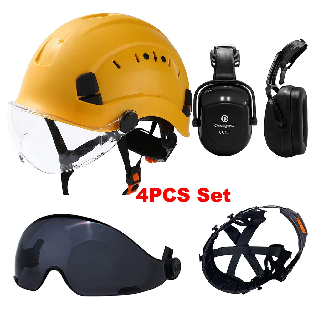 

Защитный шлем с защитными очками, комплект с защитной подкладкой, твердая конструкция, качественные защитные шлемы из АБС-пластика для мото...