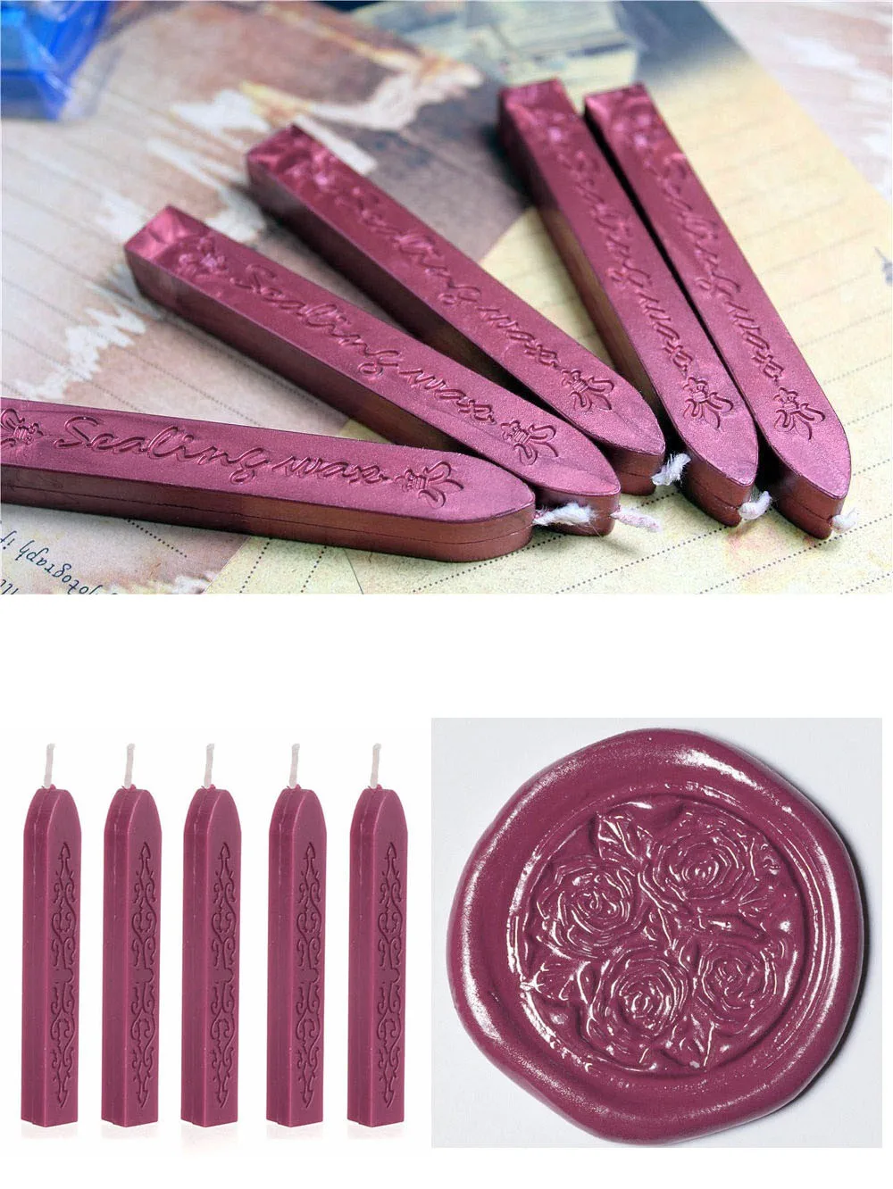 Seal Wax5Pcs винно красные рукопись уплотнительные палочки фитили для почты рукоделия
