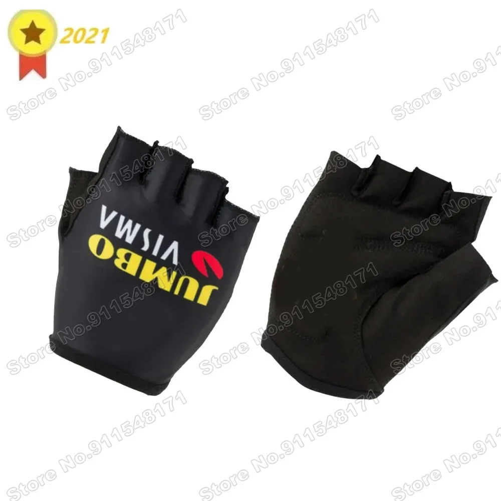 

Jumbo Visma 2021 Team Cycling Gloves Men Bicycle Gel Half Finger Glove One Pair Size M-XL Guante Ciclismo Gant cyclisme
