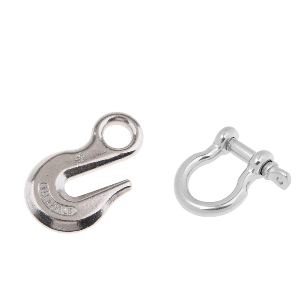 

3/8" 316 Stainless Steel Eye Lifting Hook for Winch Cable & Anchor Shackle