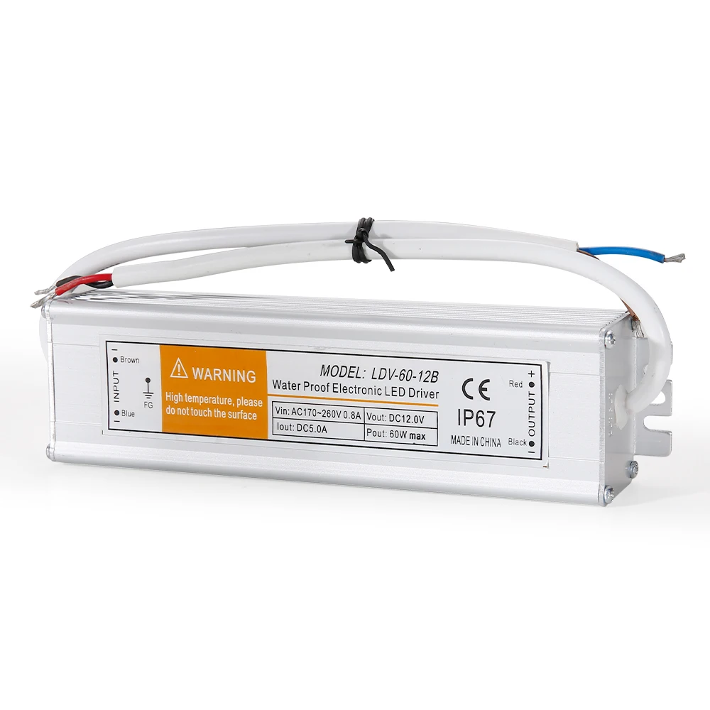 Водонепроницаемый светодиодный драйвер AC DC 60w 12v|waterproof 12v|driver led 12v 60wled driver waterproof |