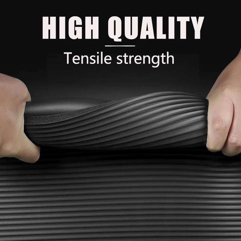 Удлиненный мужской черный резиновый коврик для фитнеса домашний тренировочный