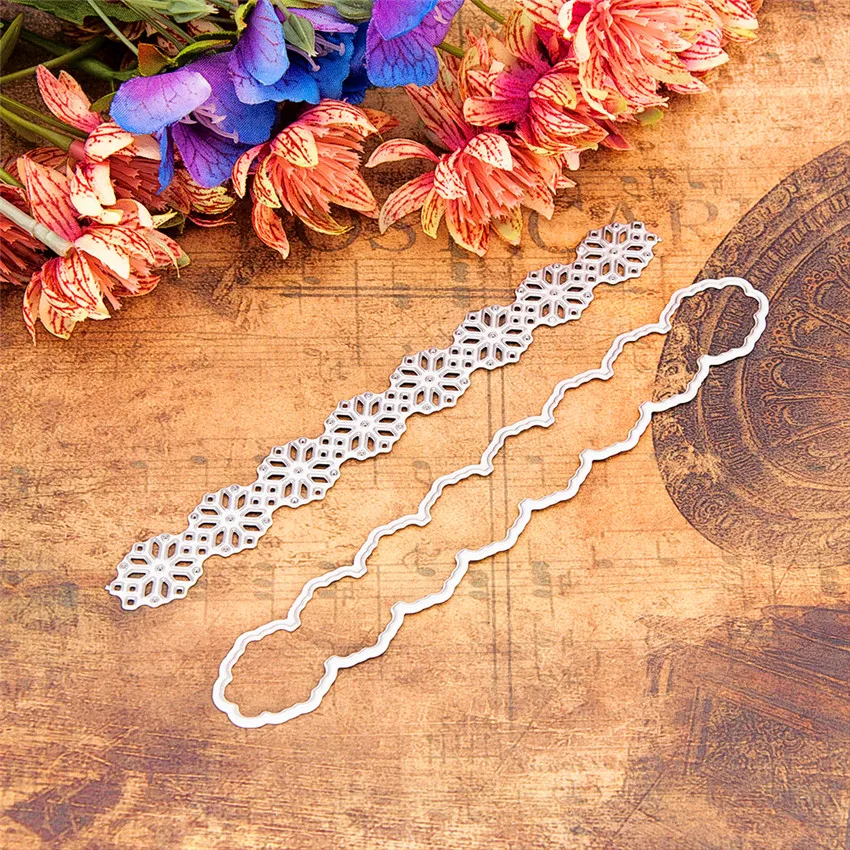 Режущие штампы 15*3 см полосатая Снежинка металлическая печать рельефный бумажный