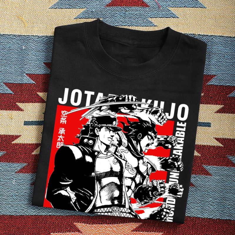 

Jojo Bizarre Adventure Anime Tshirt Men Cool Print Tee Harajuku Japan Manga Streetwear Unisex Oversized T-Shirt Camisetas Custom