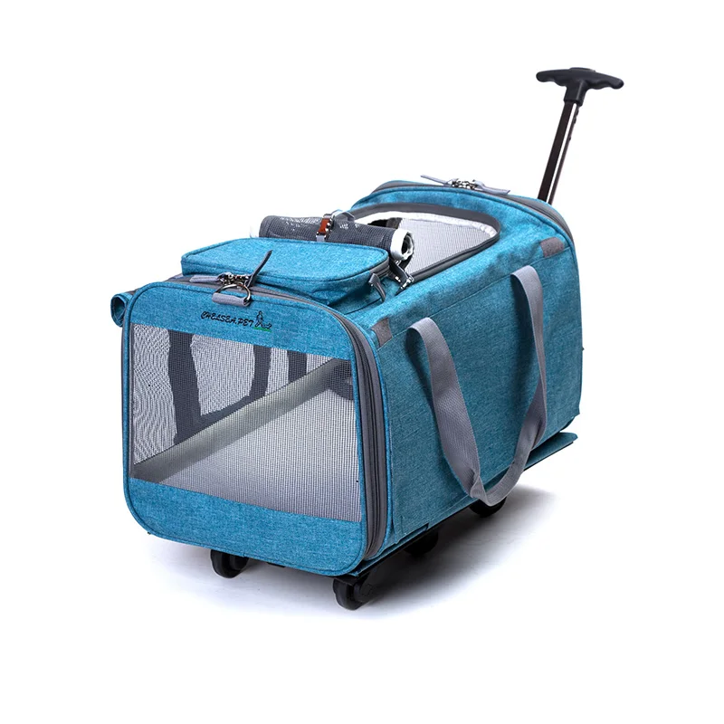 Sky Blue Out Cat Dog дышащая клетка новая складная 20 кг средняя и большая тележка для домашних животных сумка дышащая модная переносная Pet Tug - Цвет: Sky Blue