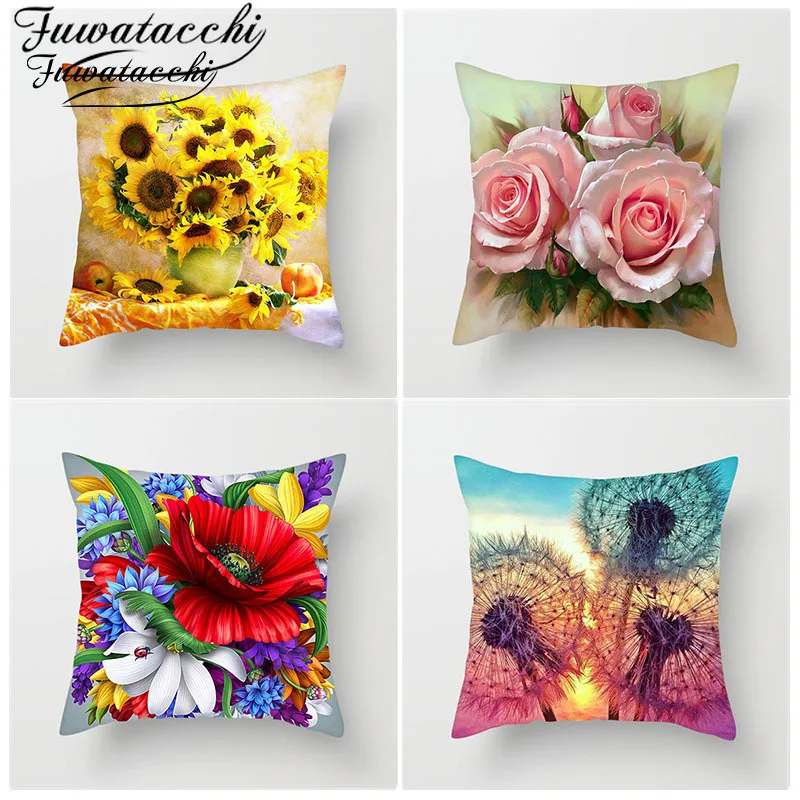 

Fuwatacchi Throw Pillow Cover Paintings Cushion Cover Home Decor Couples Randomly Sending