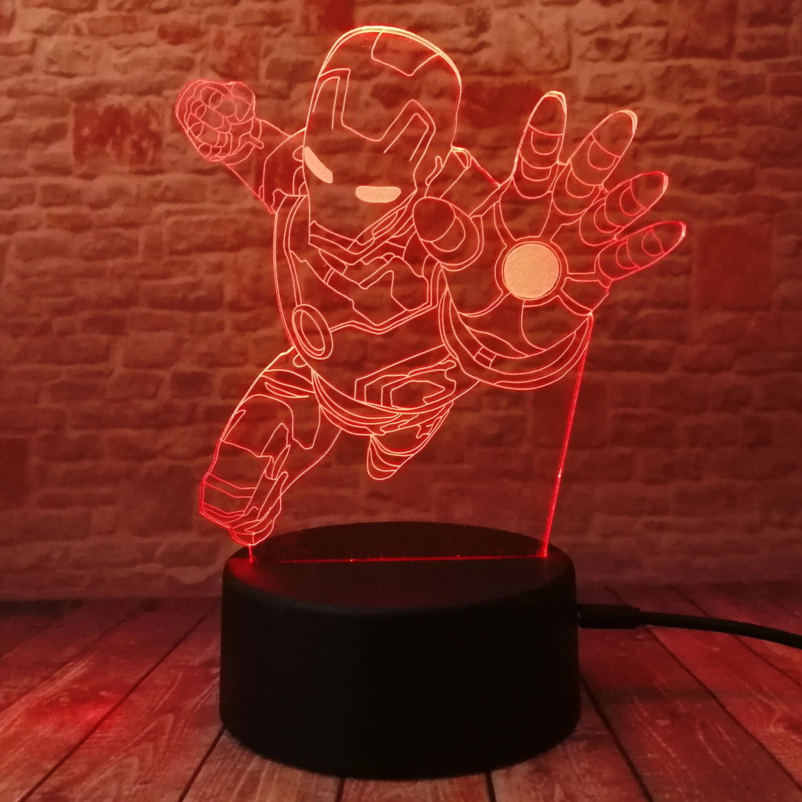 3d светильник Marvel Movie Legends Iorn Man оптический ночник для сна разноцветный умный