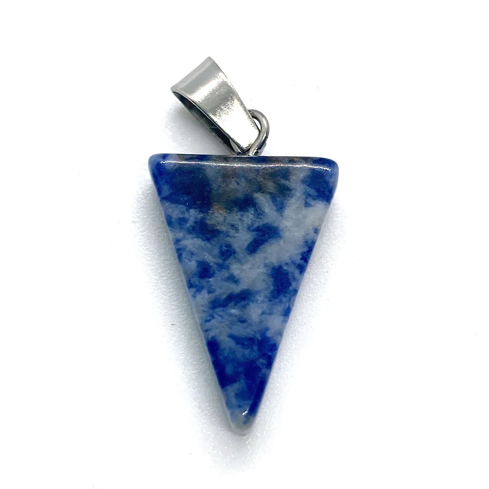 Подвеска натуральная из камня и хрусталя опал тигровый глаз треугольник ручная