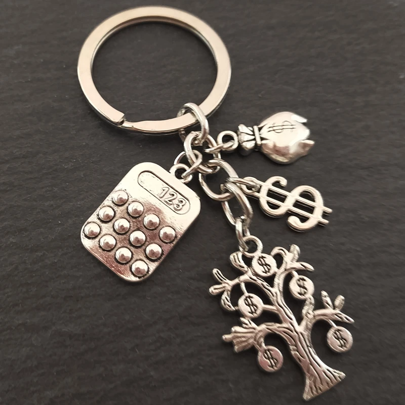 Брелок для ключей с калькулятором модная цепочка подвеской в виде кошелька елки