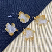 flower shape citrine fashion pendant exquisite crystal pendant for diy jewelry making necklace and bracelet size 20 30mm