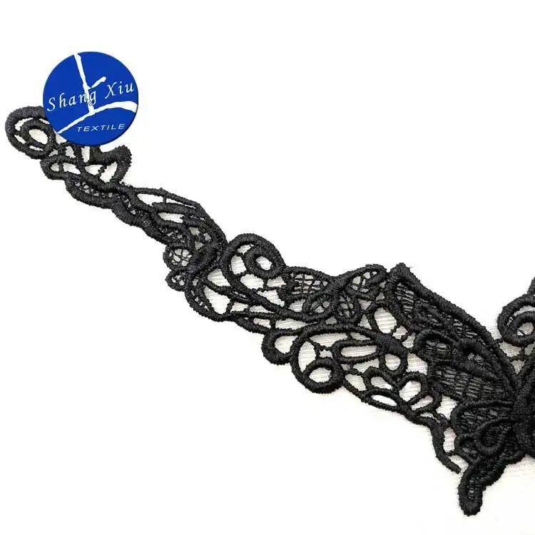 1pc DIY Multilayer Embroidery black Lace butterfly Neckline Collar Applique water-soluble Sewing on Patches fake detachable Acc |