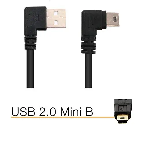 Короткий USB 2 0 кабель типа A папа к Mini B зарядный двойной 90 градусов правый угол 5 Pin