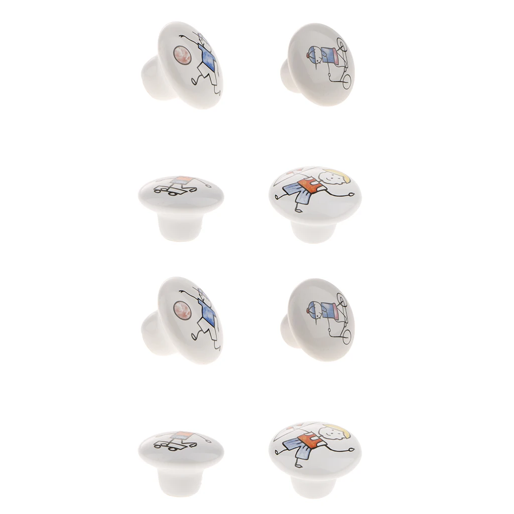 8 шт. декоративные керамические ручки ручка для детского шкаф спальни ящики милые