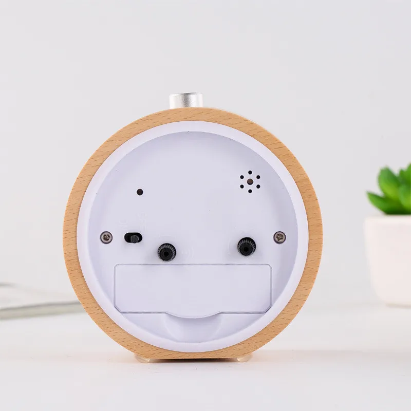 Деревянный повтора Гостиная ночной детский будильник круговые иглы Подсветка